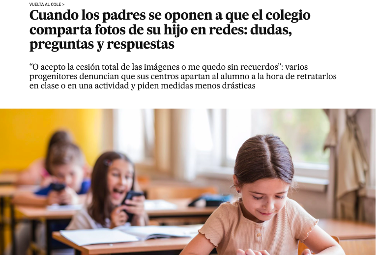 DretsDigitalsM's tweet photo. Avui es publica aquest article a @el_pais en el qual des de @DretsDigitalsM reclamem que a les escoles es protegeixi la privacitat dels nens i les nenes (escrit per  @AnaMLongo1) https://t.co/vC8ZVLCIXu https://t.co/csaoQgrYcK