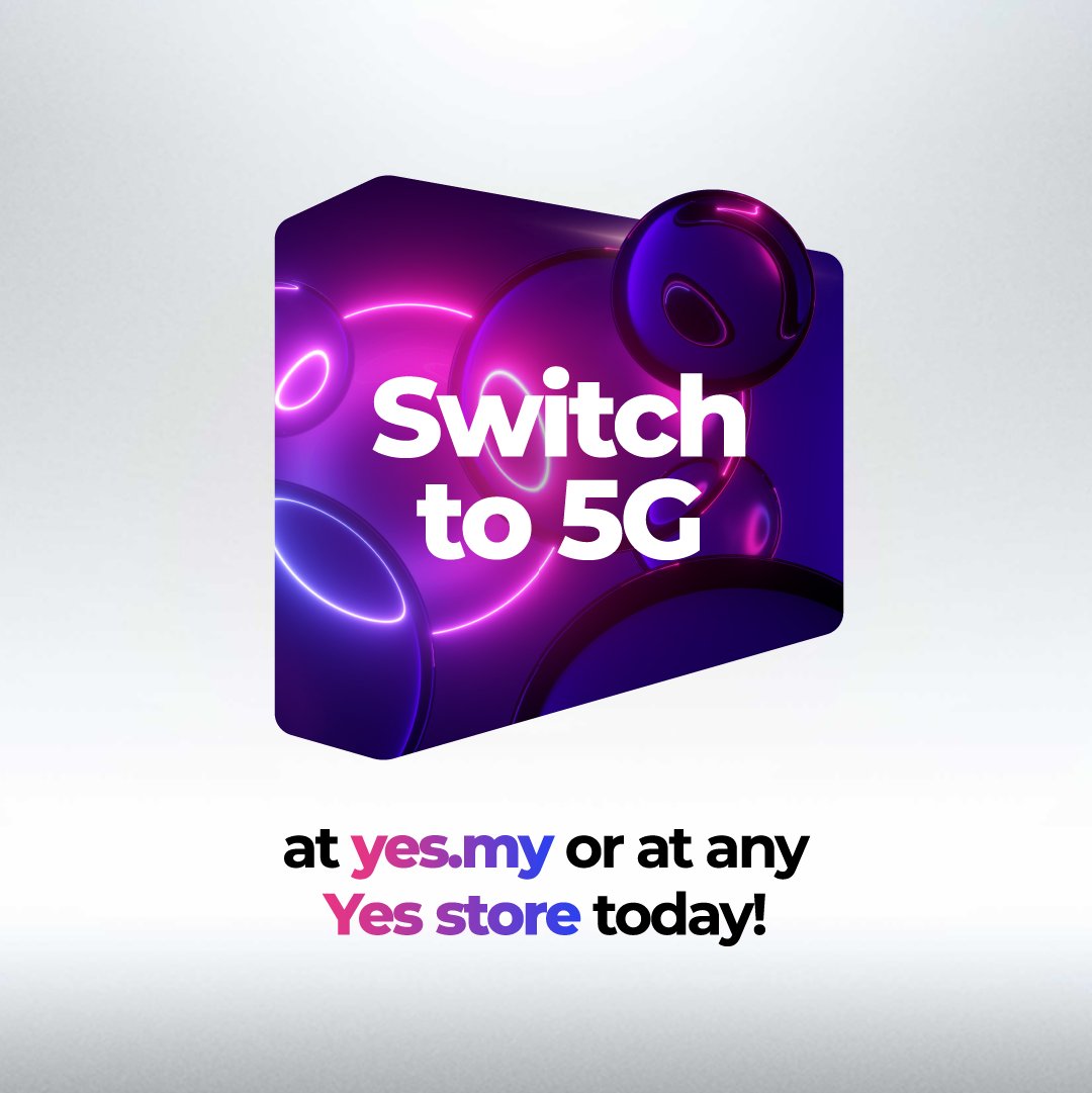 Yes_Telco's tweet photo. The wait is over, 5G is now in Penang! You can enjoy #SwitchTo5G and enjoy 5G coverage in selected areas in Penang such as the Penang Creative Digital District &amp; Penang International Airport. ​
 
To find out which areas in Penang have 5G coverage, visit https://t.co/MZRHmpPUYk https://t.co/bN0ClqLtjt
