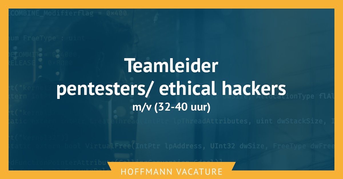 #vacaturealert Ons enthousiaste team van #ethicalhackers blijft maar groeien. Daarom zijn we op zoek naar een even enthousiaste #teamleider. Ben jij geïnteresseerd om deel uit te maken van dit team, hen aan te sturen en te begeleiden? Dan zoeken we jou! hoffmann.nl/werken-bij/vac…