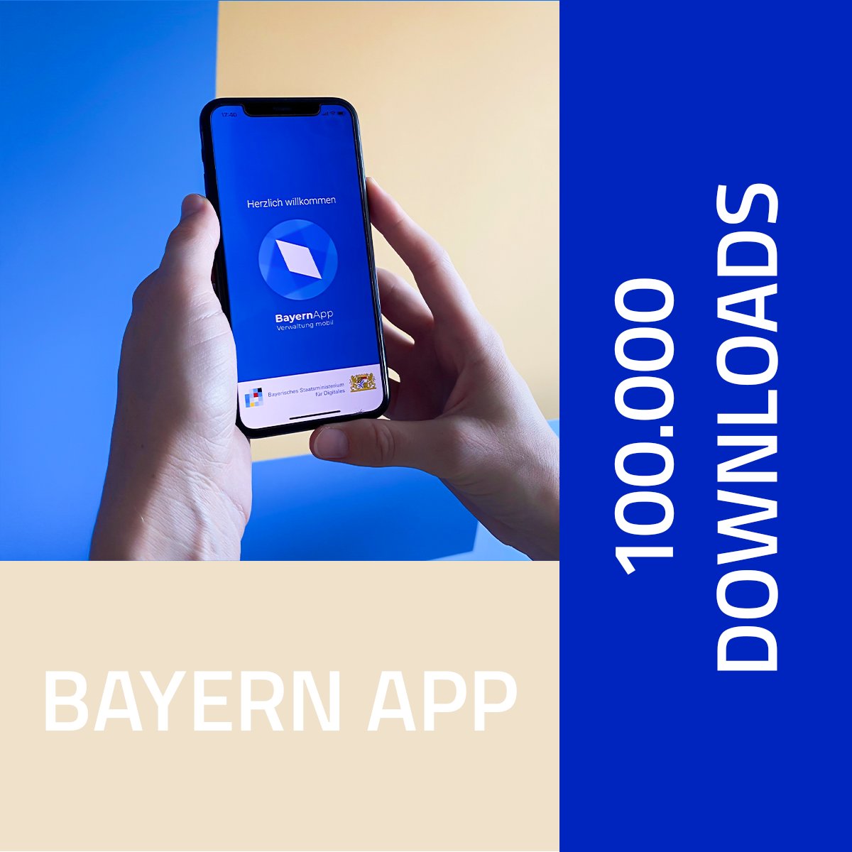 100.000 Downloads der #BayernApp! 📱 Wir haben die App entwickelt, um Behördengänge einfacher & mobiler zu machen. Viele Verwaltungsleistungen, z.B. der Antrag für eine Geburtsurkunde, lassen sich aus der App starten. Hier herunterladen: onelink.to/efqvxz @gerlach_judith