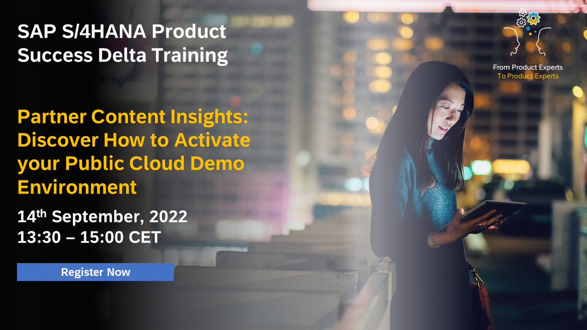 Discover how to activate your public cloud demo environment by joining this session on September 14, 1:30 p.m. - 3:00 p.m. CET as part of the #SAP #S4HANA Product Success Delta Training open to all <a href="/SAP/">SAP</a> Partners. Click here to register now! <a href="/SAPCloudERP/">SAP Cloud ERP</a> 

imsap.co/6010MOHGw