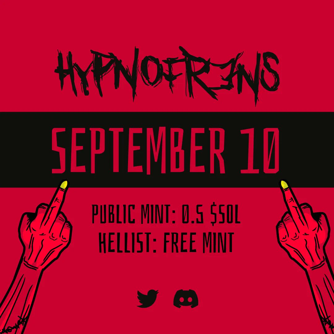 Who's going to mint this one?
Like, RT, and comment for a chance to win WL!
#FreeMint 10/SEP/22 MINT 🔔❤️💀
#SolanaNFTs #Hypnofrens #Hellist
Get your HELLIST buff.ly/3PEA6Pl