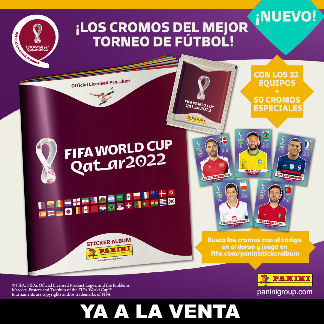 panini_espana's tweet photo. 🤩 ¡EL MOMENTO QUE ESTÁBAIS ESPERANDO!
🌍 Ya está aquí la FIFA World Cup Qatar 2022™ Official Sticker Collection con los cromos de todas las selecciones del Mundial.
⚽️ ¡Consíguelo ya en los puntos de venta habituales! #FIFAWorldCupQatar2022 #FIFAWorldCup https://t.co/7UMA3yHOs3