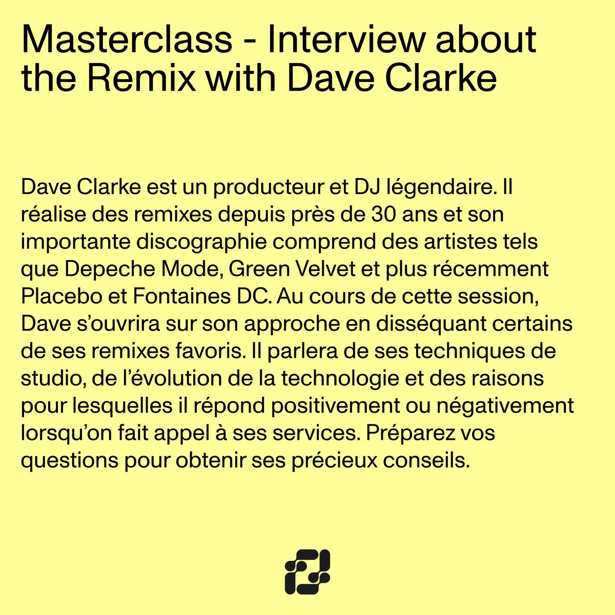 PEW_France's tweet photo. @DJDaveClarke sera l'un des invités d'honneur de notre 10e édition 💛
Il interviendra lors du TechLab @beatport x @PioneerDJglobal au @trabendo_ pour une masterclass dédiée au remix et à ses techniques de production. 

Billetterie sur Dice ▶️ https://t.co/eFBRO8fIe8 https://t.co/v8nP3BXj5f