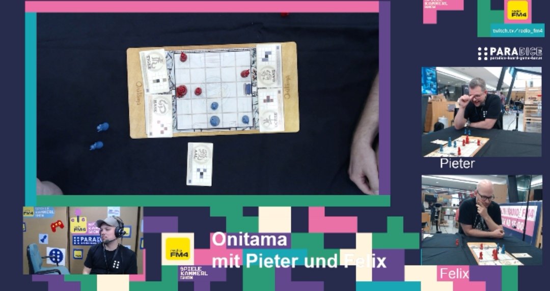 Gestriges <a href="/radiofm4/">Radio FM4</a> Spielekammerl Kommentator"Takeover": Nach dem X-Wing Livestream das #onitama Duell. @glashuettner vs. <a href="/playfulstrat/">Pieter Owen</a>