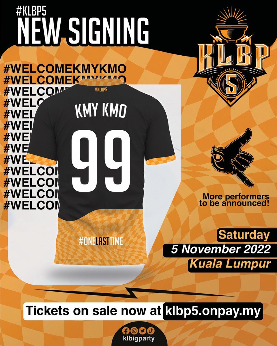 Done Deal!!!

Official &amp; Confirmed Kmy Kmo to join KLBP5!

Kuantan represents! KLBP3 kita ada Bheart, KLBP5 kita kasi Kmy Kmo untuk korang! Korang nak siapa lagi? Komen kat bawah🤘

#KLBP5 #KmyKmo
