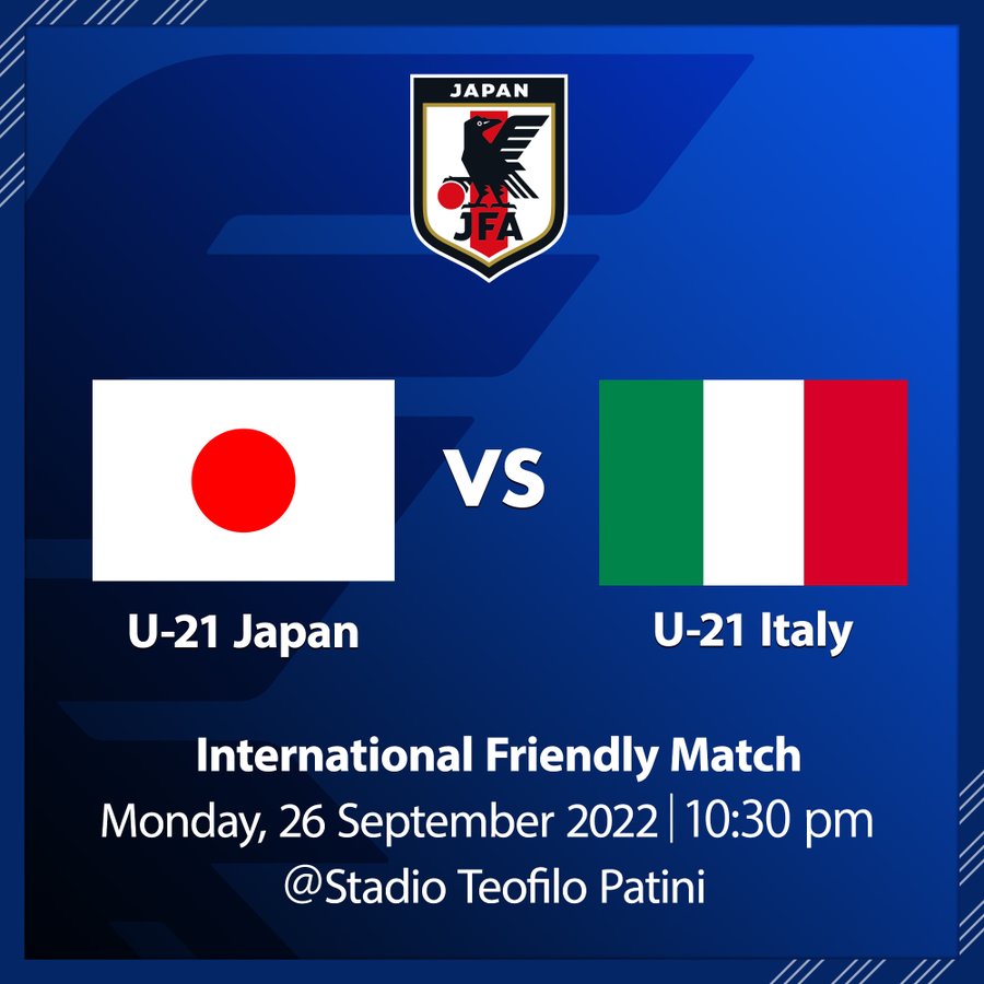 U21サッカー日本代表vsイタリアのテレビ中継 再放送やネット配信の視聴方法はこちら 9月欧州遠征 国際親善試合 Center Circle
