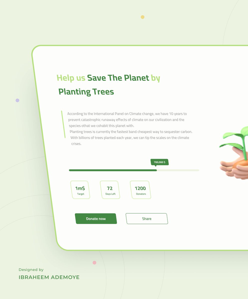 ingenious_02's tweet photo. Day 29/30
Crowdfunding Campaign
Let's save the planet together π±π³
Your thoughts & feedbacks below
Appreciate themπ
Inspiration - @aeroseedsafrica
@ecxunilag #ECX30DaysofDesign #uidesign #designers #uiuxdesign #uiux #designinspiration #DailyUI #uitrends #uiu2022 #figmadesign https://t.co/nuzt1pMrWv