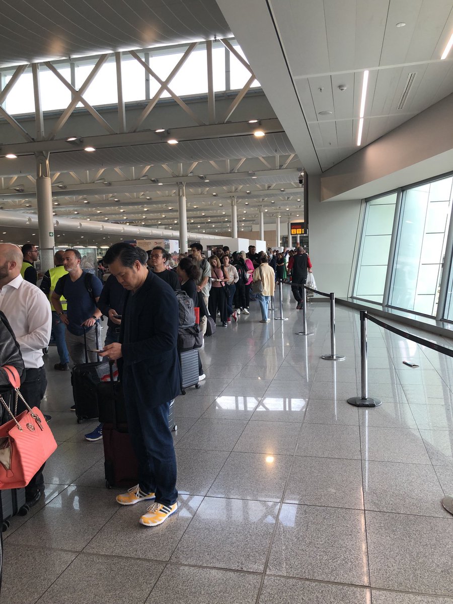 Leaving Brussels was never so hard…literally. The line for passport control is about an hour. #brusselsairport