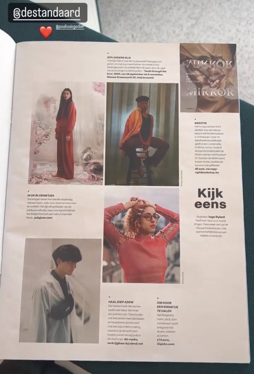One week, three publications 🙏🏼 Thank you <a href="/KnackWeekend/">Knack Weekend</a> <a href="/ELLEBelgique/">ElleBelgique</a> <a href="/destandaard/">De Standaard</a> 

S/o MAD Home of Creators 🫶🏼
