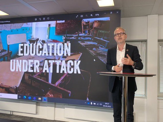 Schools are important in conflict - they provide learning, protection and psychosocial support.
Many conflicts last for decades, entire childhoods. Hence, it’s imperative to bridge the gap between humanitarian and longer term responses. #EducationUnderAttack2022 @noradno