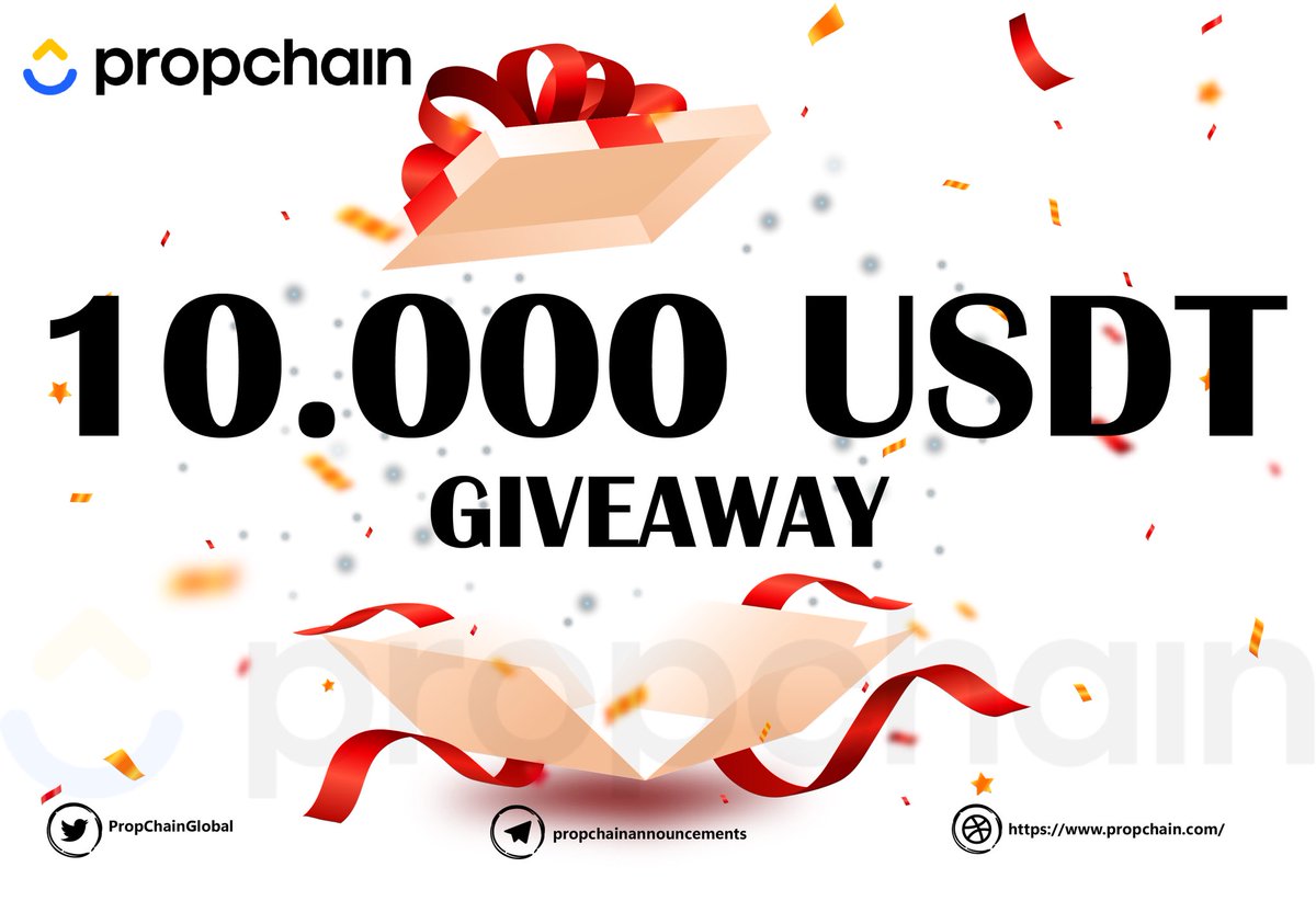 Giveaway ALERT:

Win 🔥 10.000 USDT 🔥 with <a href="/PropChainGlobal/">Propchain</a> 

To enter:

1️⃣Follow @propchainglobal 👈
2️⃣Like and retweet this Tweet 👈
3️⃣Join Propchain's Telegram channel: t.me/propchainannou…

Winners will be announced on Telegram channels very soon 💲