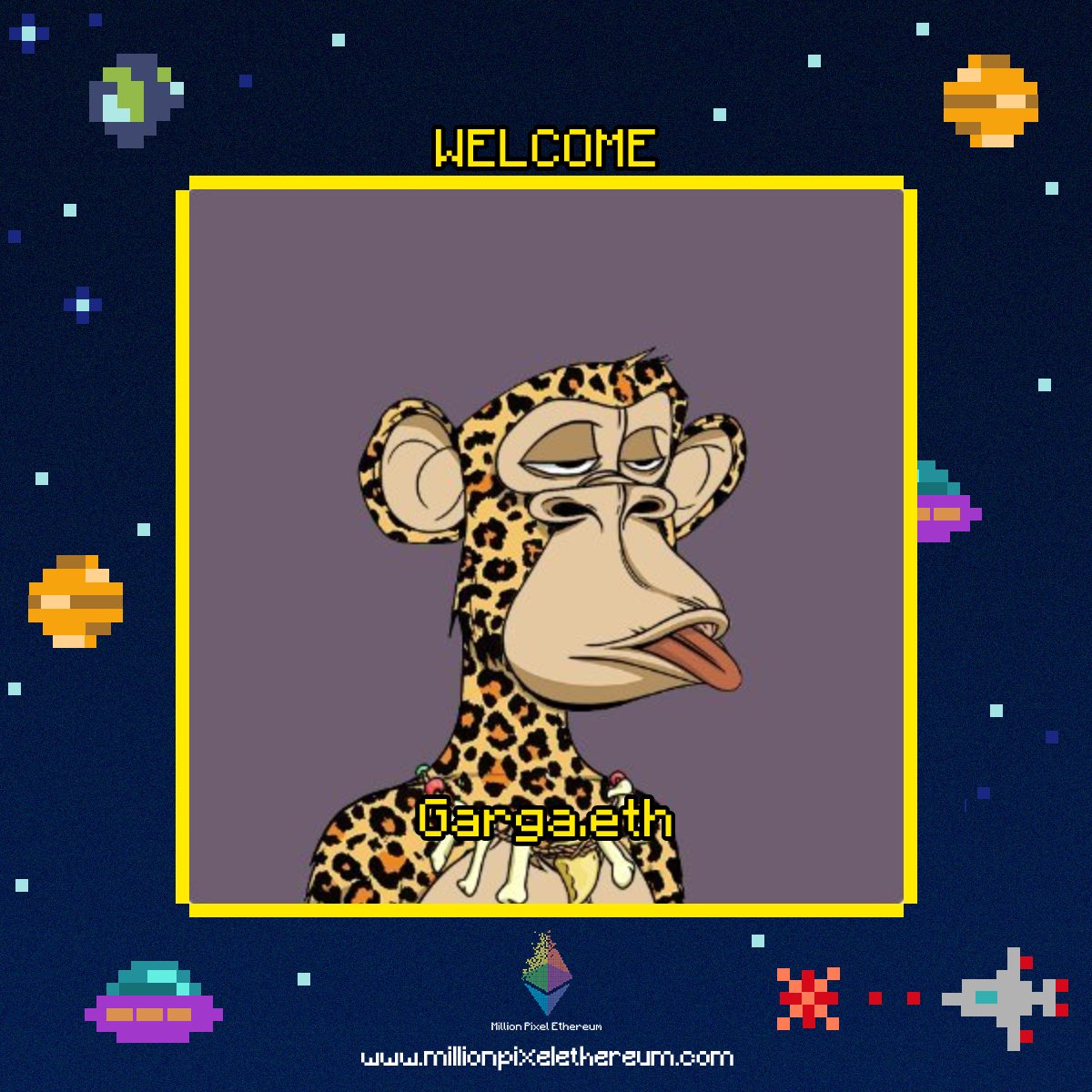 Did you know that in 2022 sales of Bored Ape Yacht Club NFTs have totaled over US$1 billion! 🤯

Thank you <a href="/CryptoGarga/">Garga.eth (Greg Solano)</a>, the Co-Founder of 
<a href="/yugalabs/">Yuga Labs</a>, @boredapeyc for making this possible.

Your spot on Million Pixel ETH wall is very well deserved! 🤩

#NFTs #ETHMerge #BAYC