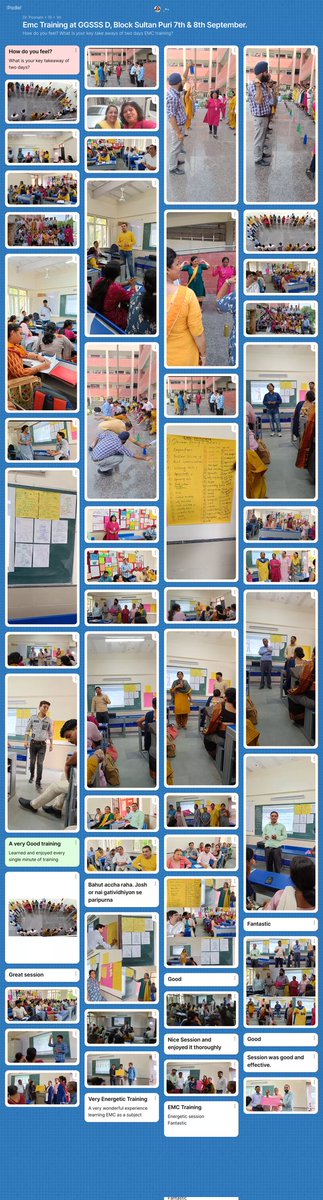 DrPoonam_doe's tweet photo. 2 days #EmcTraining completed @_GGSSS D, block Sultan puri.
It's constantly wonderful to work together with the team of teachers @Dir_Education
#energigzer 🕺
#EMC #Goal🙋‍♀️
*Employability ✅
*Nation pride 🇮🇳
*Economic Growth ✅
Grateful to🙏
@SCERT2021 
@PbpandeyB 
@SapnaYadav_EMC https://t.co/tWf9WwaWpx