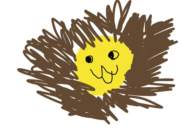 最近いろんなことに脳内フル稼働してて全然絵が描けない…ので娘1年生が描いたライオンあげときますね… 