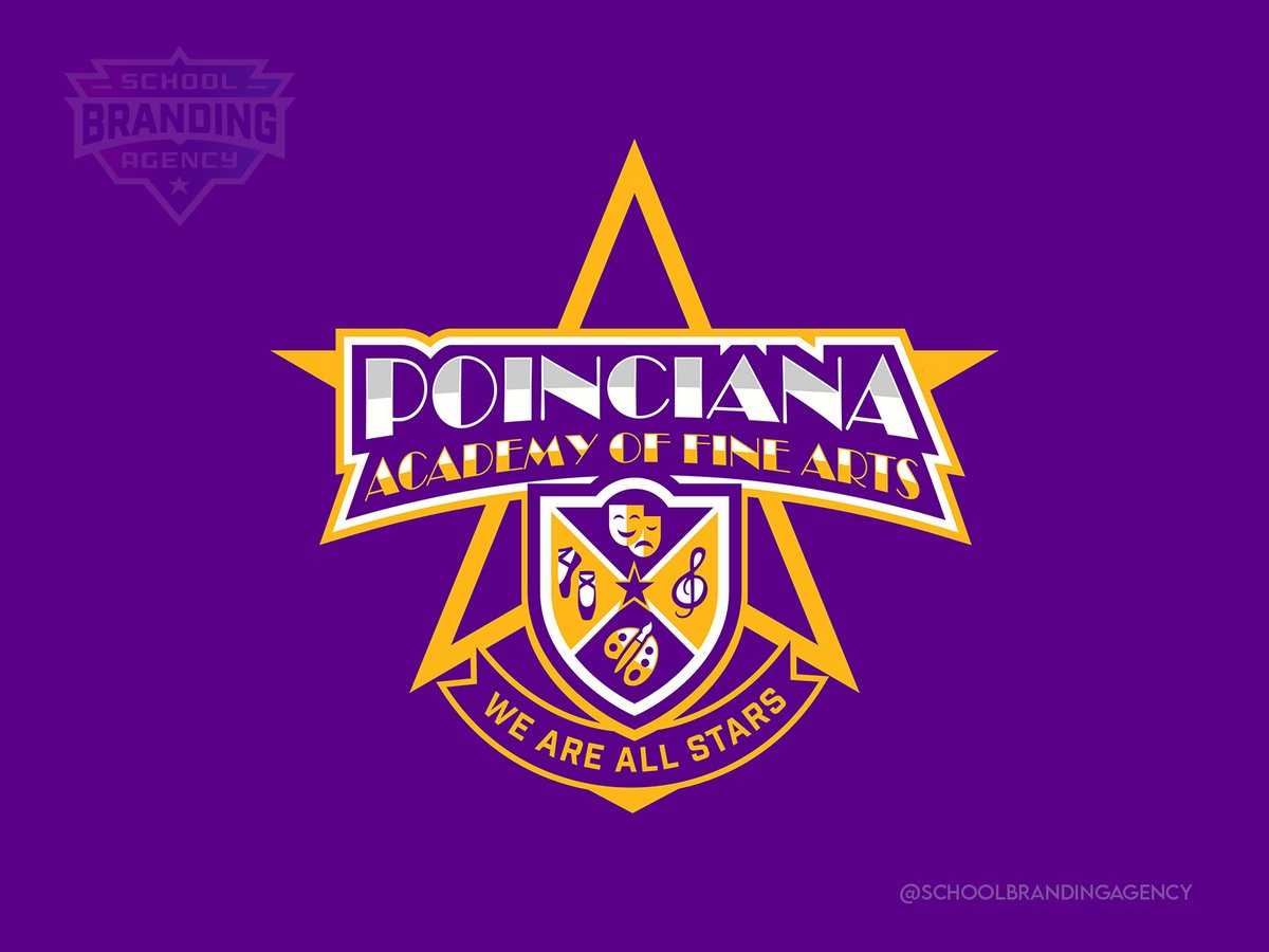 Poinciana Academy Of Fine Arts (POFA) needed a unique and memorable logo design; we stepped up to the challenge to create this beauty.

The design shows a mask, music notes, an art palette, and the tagline "we are all stars"!

Created by schoolbranding.agency 

#schoolbranding