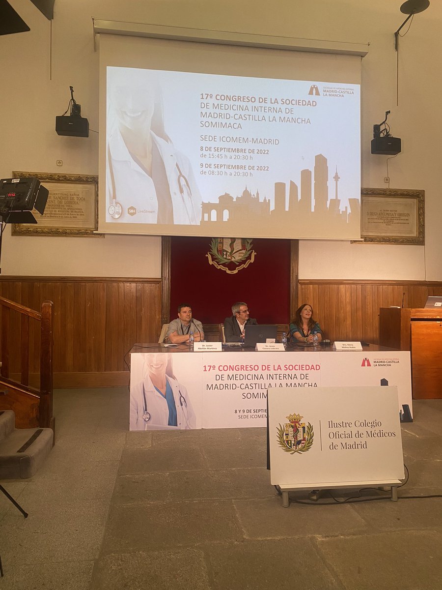 Comienza el encuentro con la experta de Novedades en el tratamiento de la #COVID19  con la Dra Elena Muñez Modera  @jesus_canora  y Javier Abellan #17SOMIMACA <a href="/Icomem_Oficial/">ICOMEM</a>