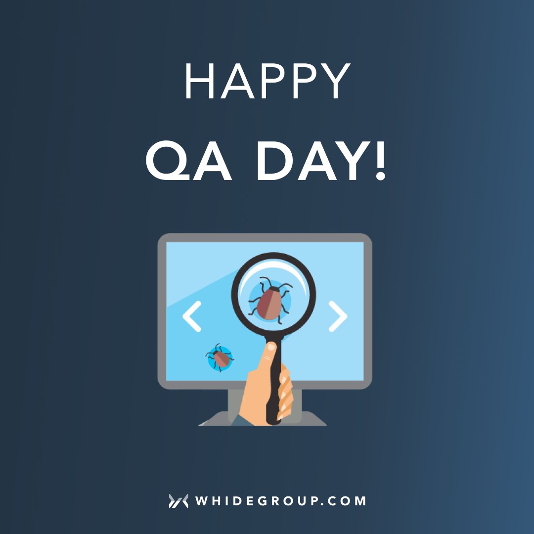 Whidegroup's tweet photo. 🥳 Happy holiday to the special people who can make developers the happiest people in the world and make them cry at the same time 😁
⠀
😊 Happy QA day to all testers and quality assurance specialists!
⠀
#QAday #TesterDay #WorldTesterDay https://t.co/pfB8XLvPuL