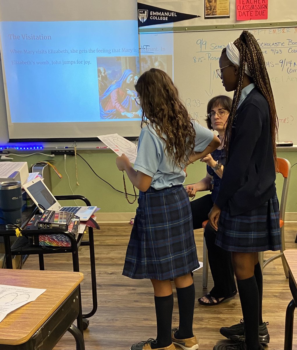 OLAngelsSchool's tweet photo. Friday rosary. As we celebrate the Nativity of the Blessed Mother this week, students learn to count prayers/recite the Holy Rosary. Our Lady of Angels,pray for us. We honor you and turn to you. #salveregina https://t.co/xfRDg85WnR