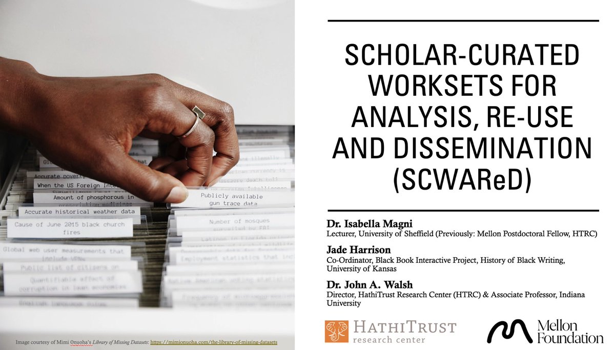 Presented on the <a href="/hathitrust/">HathiTrust</a> Research Center’s SCWAReD project at #dhcshef with @WhySo_Jaded (look out for her ongoing/upcoming project on Black vernacular English &amp; characterization in 20th c. women’s fiction, because it’s fantastic!) #digitalhumanities 

go.illinois.edu/HTRC_SCWAReD