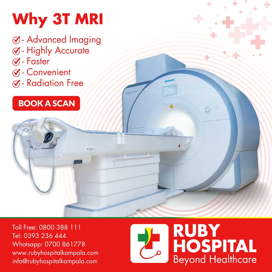 RubyhospitalUg's tweet image. Wondering why you need an MRI Scan? Here is why you should book a scan on our 3T MRI!

#RubyMedicalCenter
#RubyHospital
#BeyondHealthcare
#mri
