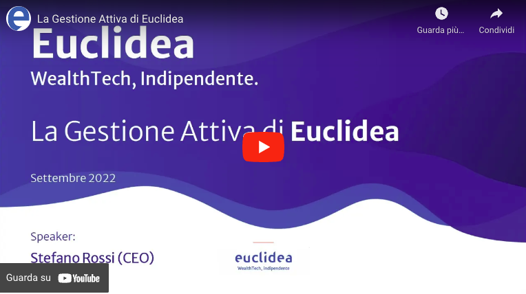 💹È sempre importante gestire attivamente i propri risparmi, ma adesso ancora di più.

In questo video Stefano Rossi, Amministratore Delegato, spiega con alcuni esempi come la Gestione Attiva di Euclidea: youtube.com/watch?v=q3TCR2…