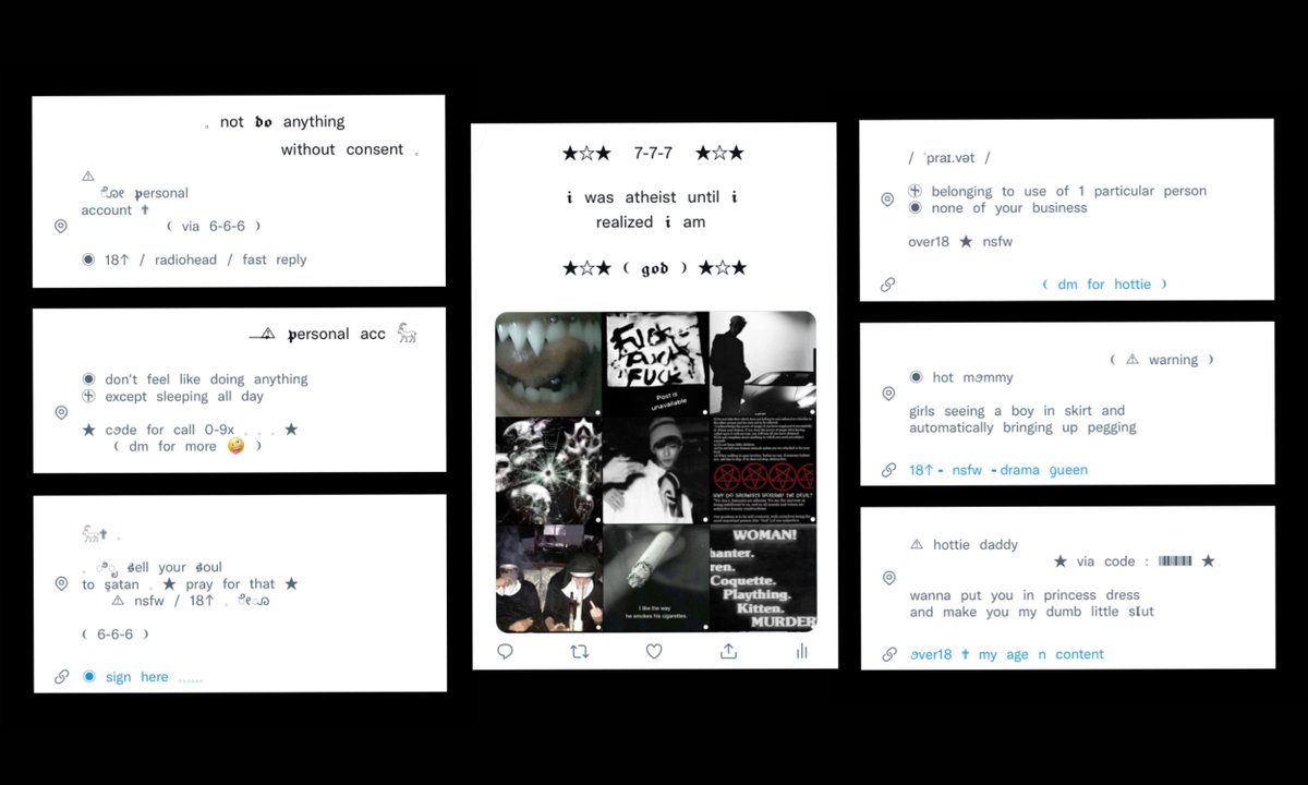 cybersoupie's tweet photo. ⠀⠀⠀⠀⠀⠀⠀⠀⠀𓈒⠀this╸private⠀𓈒
⠀
set twitter template
❨ 6 set twitter +1 form pin ❩

price : 9b
mt anything for all
⠀
* can edit emoji and some words
* don't edit symbol
* can mention until i close kup 👻

🖤🖤🖤 https://t.co/oV0Uom0xma