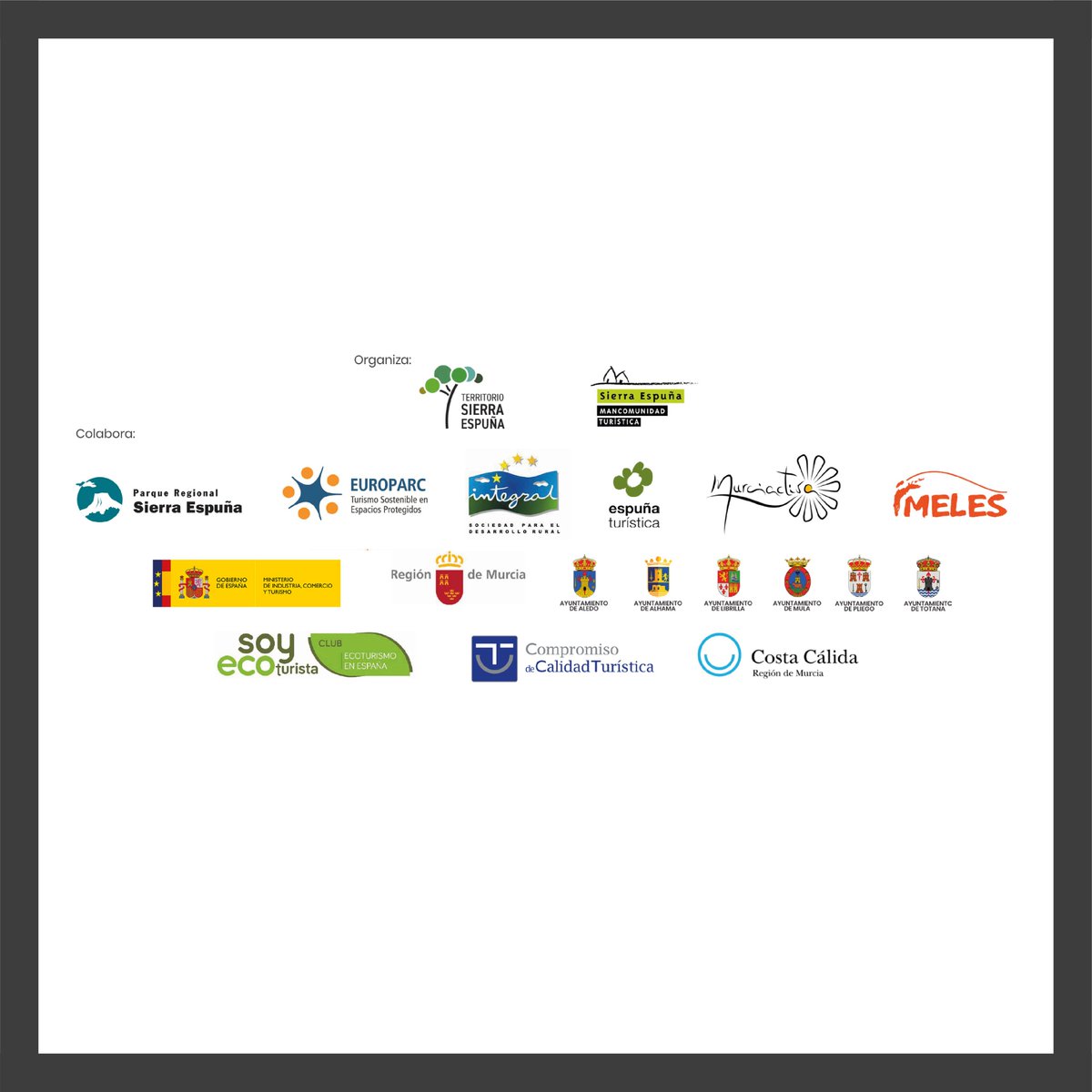 ⛰️Semana Territorio Sierra Espuña⛰️

🗓️Del 9 al 18 de Septiembre tienes una cita con los municipios de Territorio Sierra Espuña  

🗺️10 días para conocer lo que ofrece el territorio durante todo el año