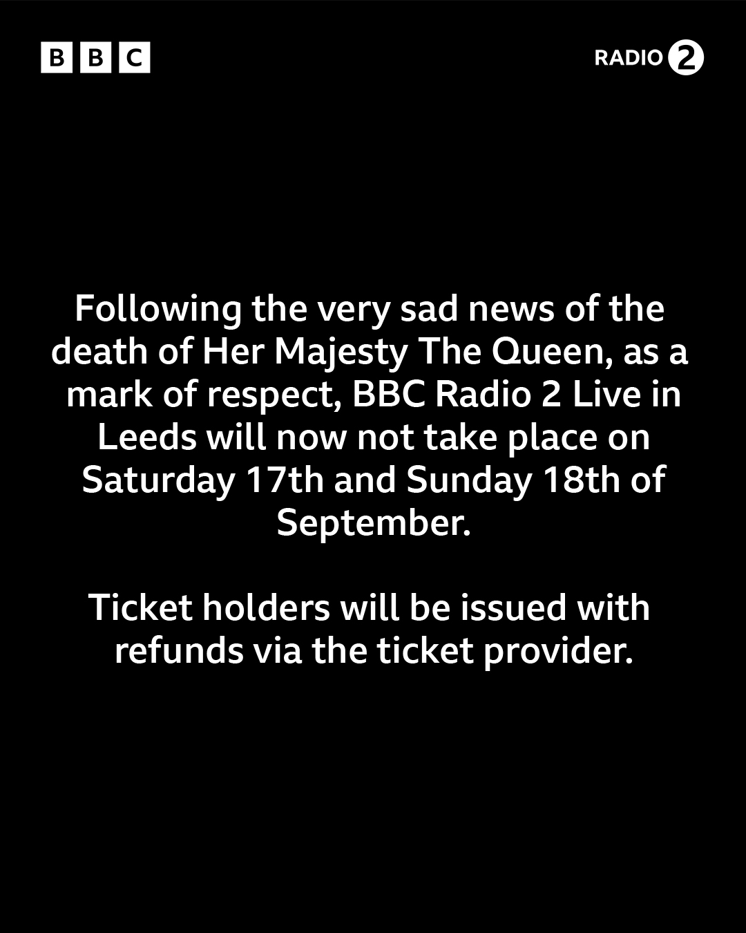 BBC Radio 2 on Twitter "Some news regarding Radio 2 Live in Leeds
