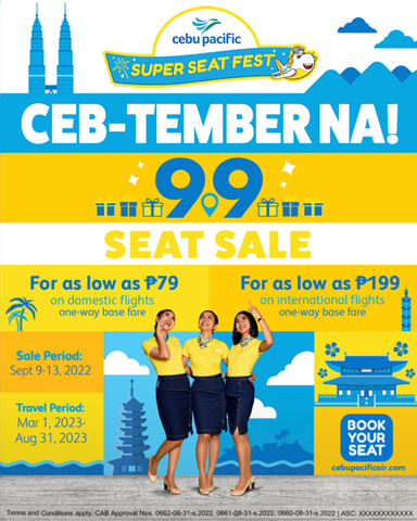 LifeBeyondRUBY's tweet photo. Cebu Pacific Kicks Off ‘CEB-tember’ with a Super Holiday 9.9 Seat Sale Book your seats now! https://t.co/VnawokU6Iy 💛 @CebuPacificAir  #CEBTravels #CebuPacificAir https://t.co/51zIr4tdBX