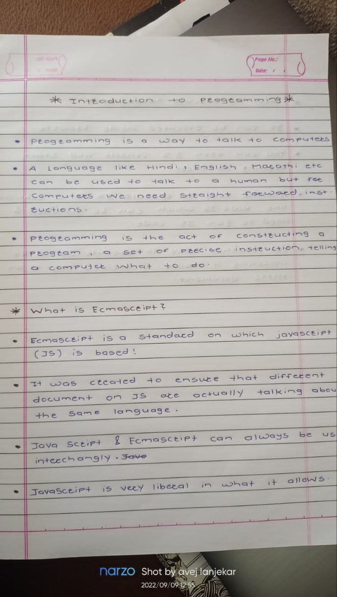 Naman_codes's tweet photo. #Day1 of #webdevelopment, started with #javascript.
- Leant about EcmaScript,
- Working of #javascript,
- & Execution of the Codes.
#1stdayofcode
#frontend #Web3 #javascript #backend #developer #programming #coding #webdeveloper #webdesign #frontenddeveloper #code #programmer https://t.co/zFaccYZojn