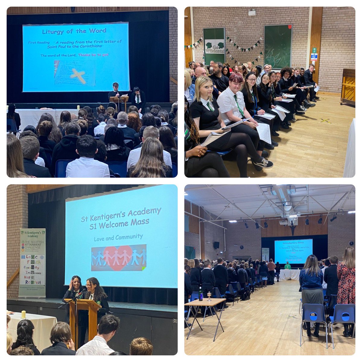 We were delighted to welcome parents and S1 along to the first S1 welcome mass since 2019. A beautiful celebration of our fantastic S1 pupils made special by our chaplain Fr. Peter, our families, our choir, our captains and our RE Team. #teamStK #communityoffaith