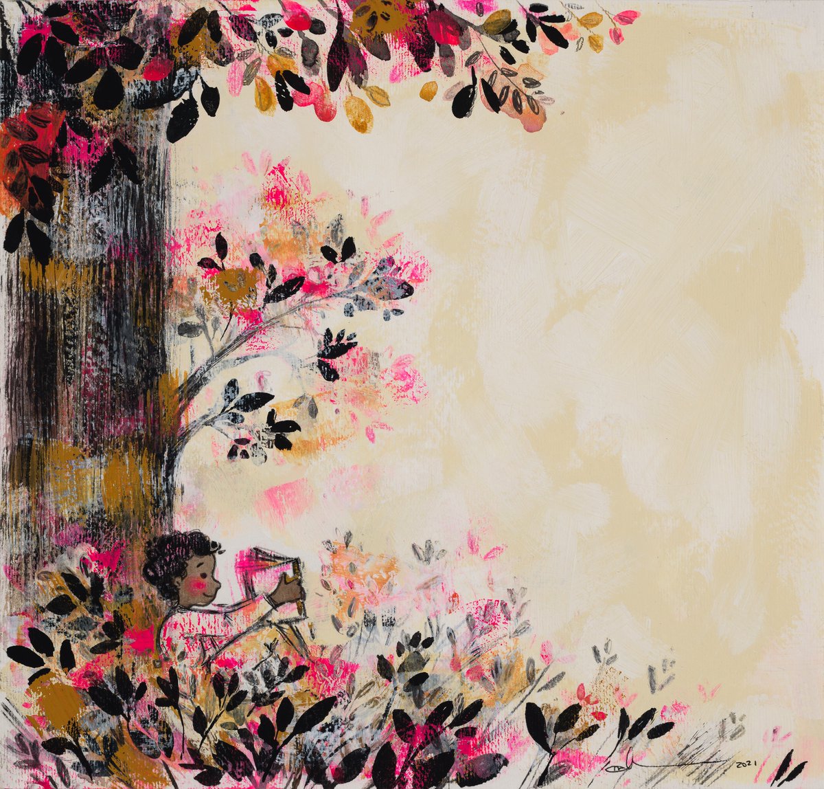 We only have 2 more weeks until the #CarleHonors Art Auction officially opens! Don’t miss your chance to bid on this beautiful piece by @CorinnaLuyken!🌸 Learn more about the auction and register to bid on Sept. 23: bit.ly/RegisterCarle2…