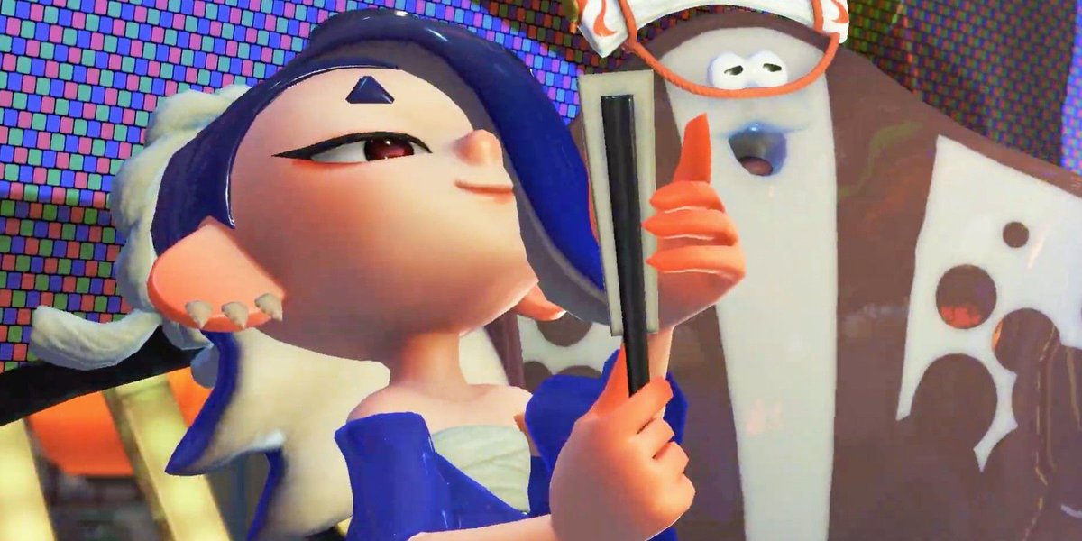 SharksOTD's tweet photo. Today's shark themed character of the day is Shiver from Splatoon 3!

They are a shark tamer, and have a shark mask! https://t.co/P8xQ3BSQcy