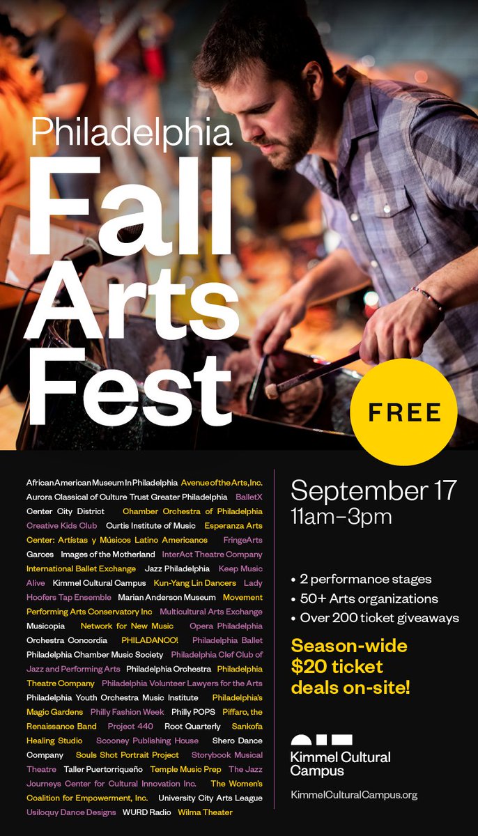 PhillyVLA's tweet photo. We will be there and excited to be a part of this free and family friendly event featuring amazing performances and lots of activities! Stop by our table and say hello!
#fallarts #philly #phillyarts #freeevent #philadelphia #performances #art #dance #music https://t.co/dqpspth35v