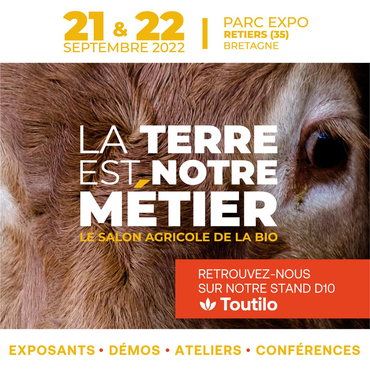 Nous serons présents au salon « La Terre est Notre Métier » à Retiers du 21 au 22 Septembre avec la présentation officielle de notre nouvelle gamme Toutilo PowerBoost, ainsi que nos toutes les dernières options compatibles avec tous les Toutilos.