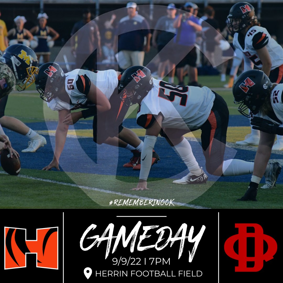 IT'S HERRIN TIGER GAMEDAY!! 🏈🐾

🏈 Herrin Tigers 🆚 DuQuoin Indians
⏰ Kickoff 7PM 
📍 Herrin Football Field
🤠 Cowboy night #rememberingCK

🎧 103.5 ESPN
📽Game will be live streamed via NFHS.

Tonight's game is sponsored by Meredith Waddell Funeral Home
