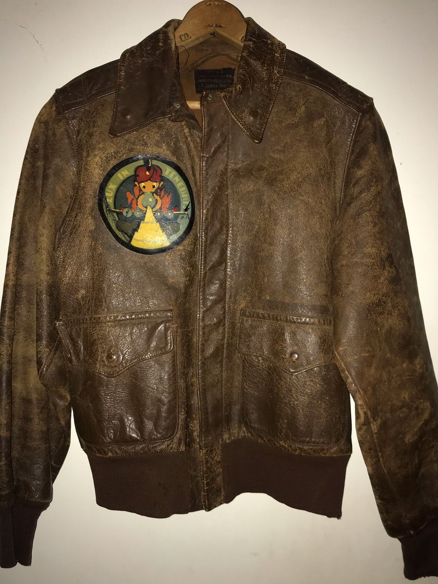 dwnbndtrn's tweet photo. @johnorloff My dad was a bombardier in the 486th and flew 31 missions. Here's his jacket and a patch referencing H2X bombing. Translates to Light in Darkness but they called it Eyes By Night https://t.co/VvDpapr7Ve