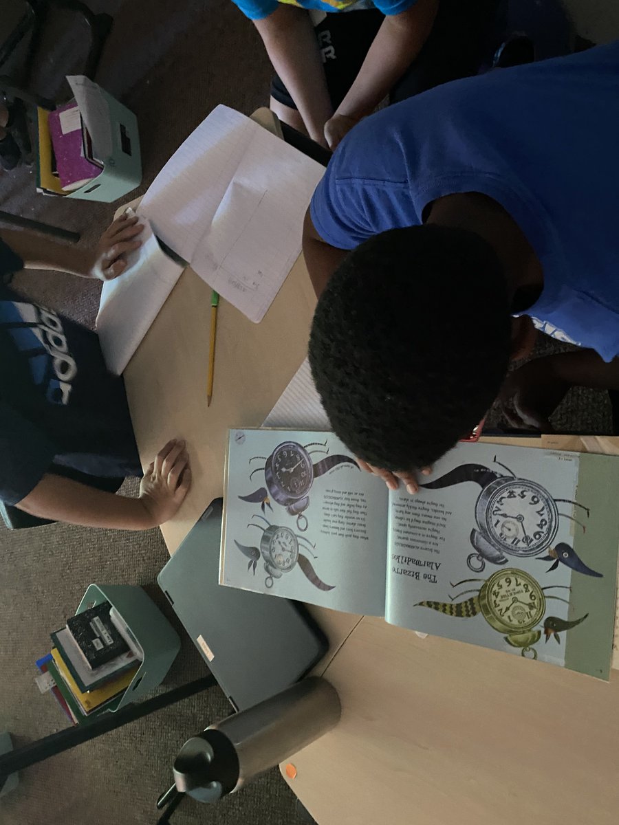 MissReiken's tweet photo. On a scavenger hunt searching for Onomatopoeias and Alliterations in our poetry mentor texts! Lots of teamwork going on in our classroom today. @OrioleTweets @ButlerCOE https://t.co/riNeh33StY
