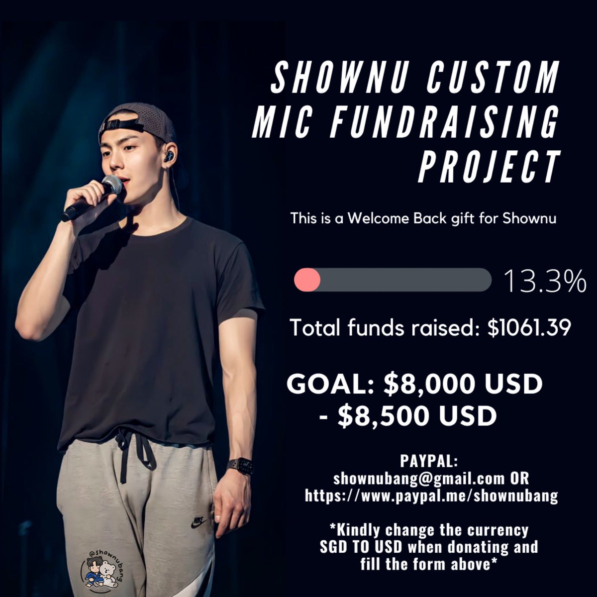 shownubang's tweet photo. [ HELP RT ]

-`ღ´- SHOWNU CUSTOM MIC FUNDRAISING PROJECT | FUNDS UPDATE  -`ღ´-

6 more days till 50% downpayment if there is no changes 🥺 Please help to donate or share this project 🫶

For more info: https://t.co/As6StksP5h

💰: https://t.co/WW1Mt93QaC 

#셔누 #SHOWNU https://t.co/vqyCNVJLKV