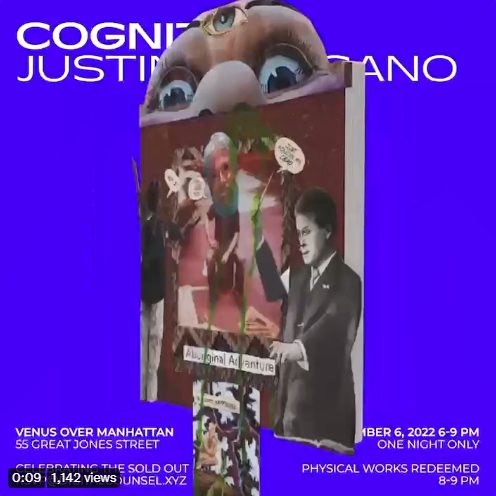 justineversano's tweet photo. See you tonight at @V_over_M at 55 Great Jones St from 6-9pm for Cognition!!! Art pickup is after 8pm. https://t.co/RmU3lyFiSH