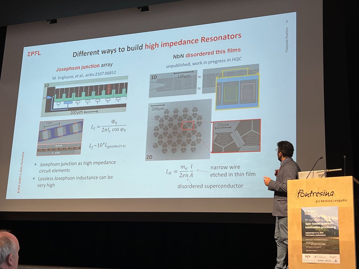 AndreasAtETH's tweet image. Nice talk by Pasquale Scarlino from @QSECenter_EPFL @EPFL_en at #SpinQubit5 (@nccrSpin) covering both the history of strong coupling cavity QED with #quantum dots in semiconductors and the newest developments.
Pasquale was a postdoc @qudev @ETH_physics @ETH_en @NCCR_QSIT