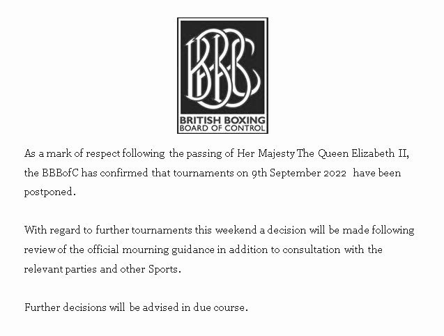 The BBBOfC have released this statement. A decision on whether tomorrow’s card at the O2 Arena will go ahead has yet to be made.