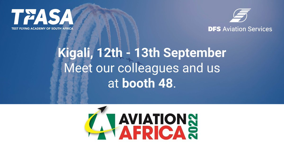 👋 Meet us at @aviationafrica1 next week! Together with our partner TFASA we will be welcoming you at booth 48 in Kigali. We are looking forward to present you the ATC Training possibilites that we offer in South Africa. #avaf22 #aviation #africa #training #strongertogether