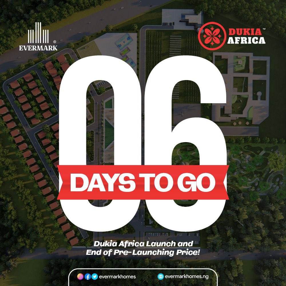 evermarkhomes's tweet photo. The countdown continues 
DUKIA AFRICA launching is in 6 days.

#dukiaafrica 
#dukiaafricaresortestate https://t.co/n0EwKrQQoE
