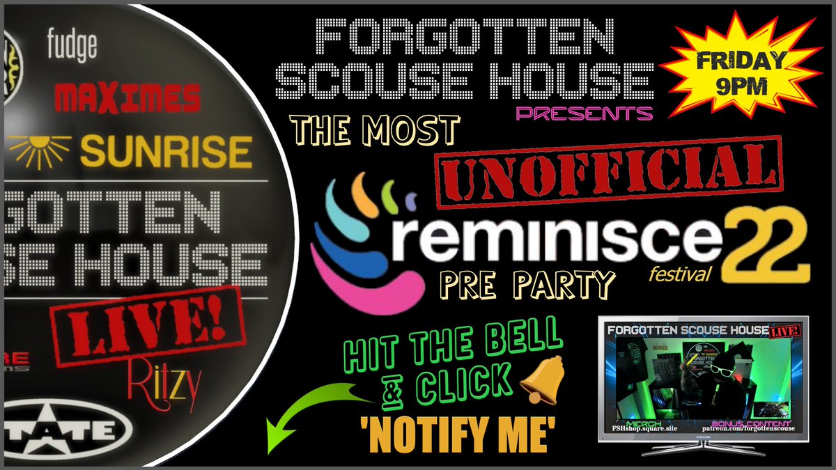 Tonight. Two hours of anthems from DJs and live acts who will be at <a href="/ReminisceFest/">Reminisce Festival</a> tomorrow, plus a whole bag of clubland classics to get you in the mood! 💥

Head over to youtu.be/8qRB2VcpIg8 and set a notification 🔔