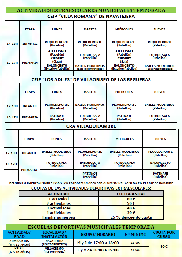 deportesvq's tweet photo. Las inscripciones serán online a partir del 15 de septiembre a las 8:00 horas, de forma presencial aquellos que no puedan hacerlo online en el Servicio de Deportes del Ayuntamiento o en el Polideportivo de Navatejera
Inscripciones en: https://t.co/xtHt0lnD2j https://t.co/DRUvpyvMhS