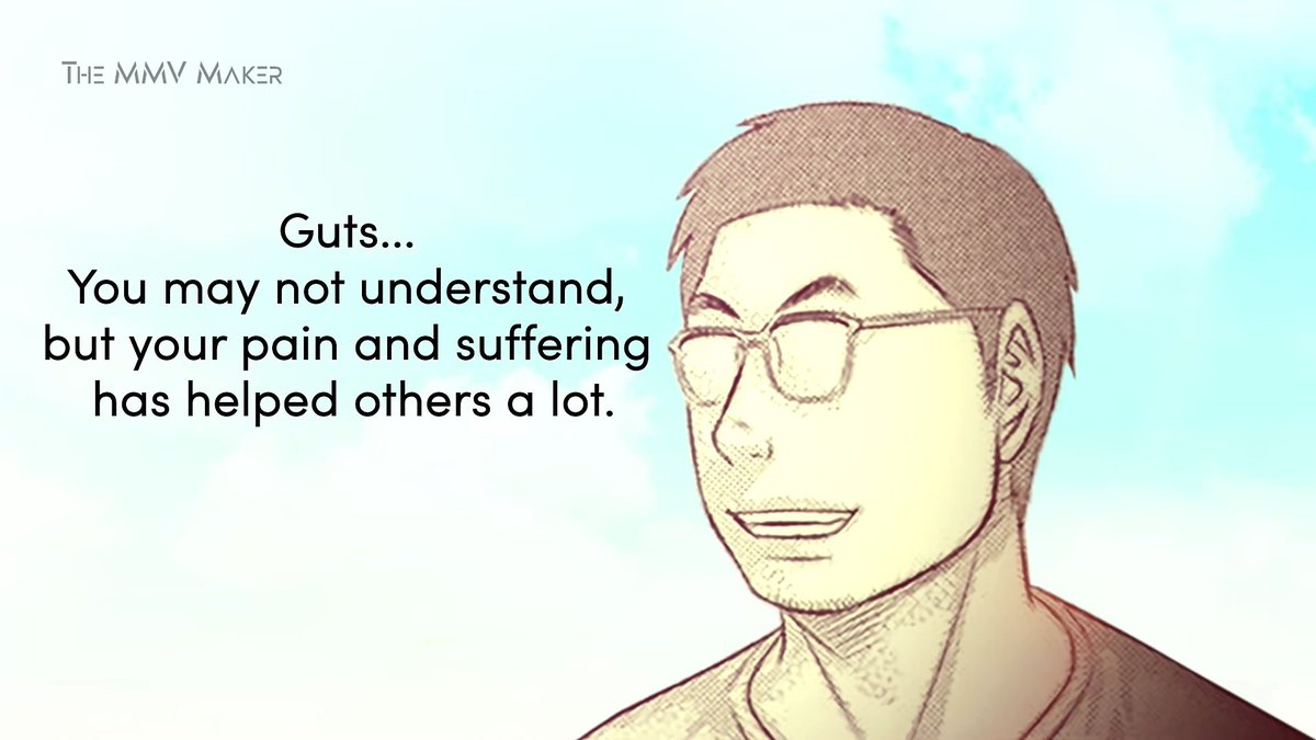 BasedLEDA's tweet photo. I just watched this video of Guts meeting Kentaro Miura in his dreams and started tearing up, it was so beautiful .. My heart can't take it anymore. https://t.co/6XXByNqeH5