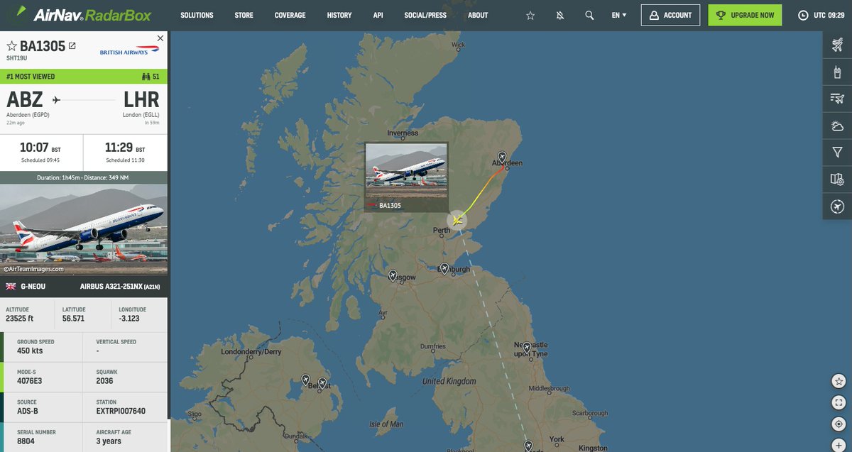 airlivenet's tweet photo. LIVE Prince Harry just left Scotland on board British Airways flight #BA1305 to London Heathrow
https://t.co/zhm6ssVzuZ https://t.co/873cBxjfOk