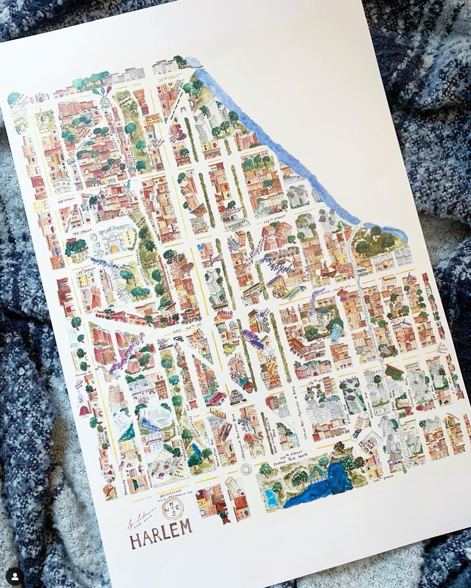 ShopNilu's tweet photo. Repost 2021.  @amanda.liew.hill posted this photo featuring @afinelynn watercolor print of Central Harlem.   We deeply appreciate the artist and all artists that capture Harlem streetscapes, iconic places, people, and things.  Artists play a crucial role in telling stories and pr https://t.co/4CIYh6bxwA